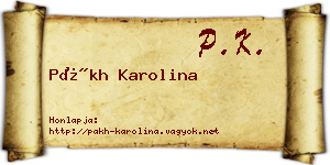 Pákh Karolina névjegykártya
